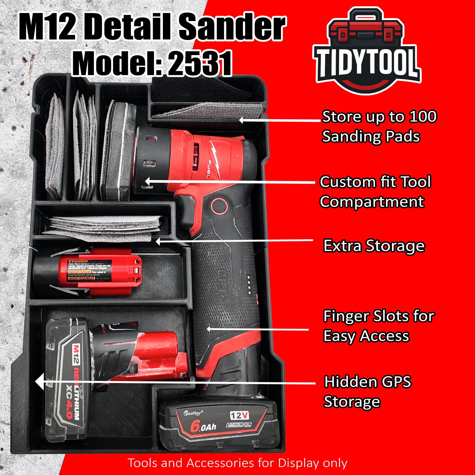 M12 Detail Sander Organizer for Milwaukee Compact Packout