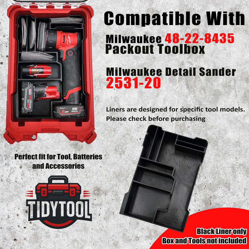M12 Detail Sander Organizer for Milwaukee Compact Packout