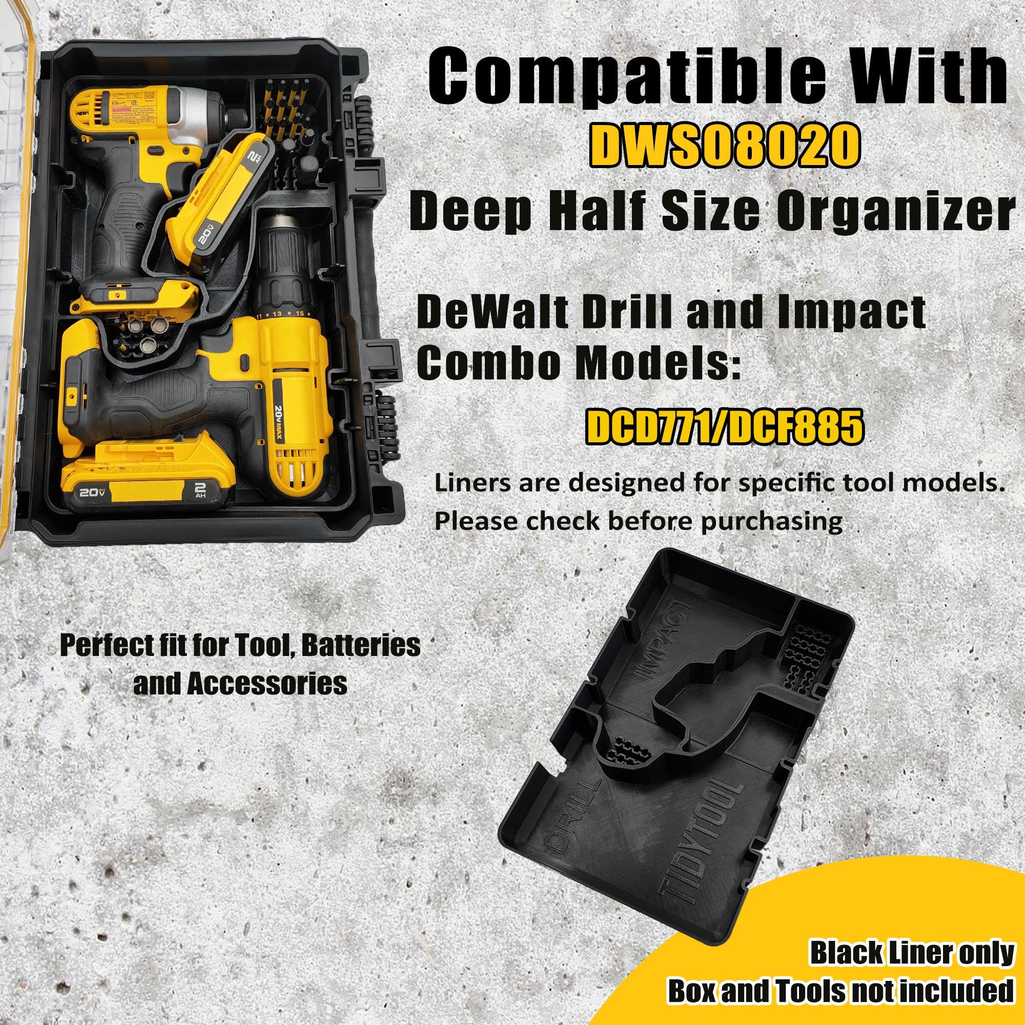 Dewalt 20V MAX Drill Impact Driver Organizer Insert for Deep Compact Organizer