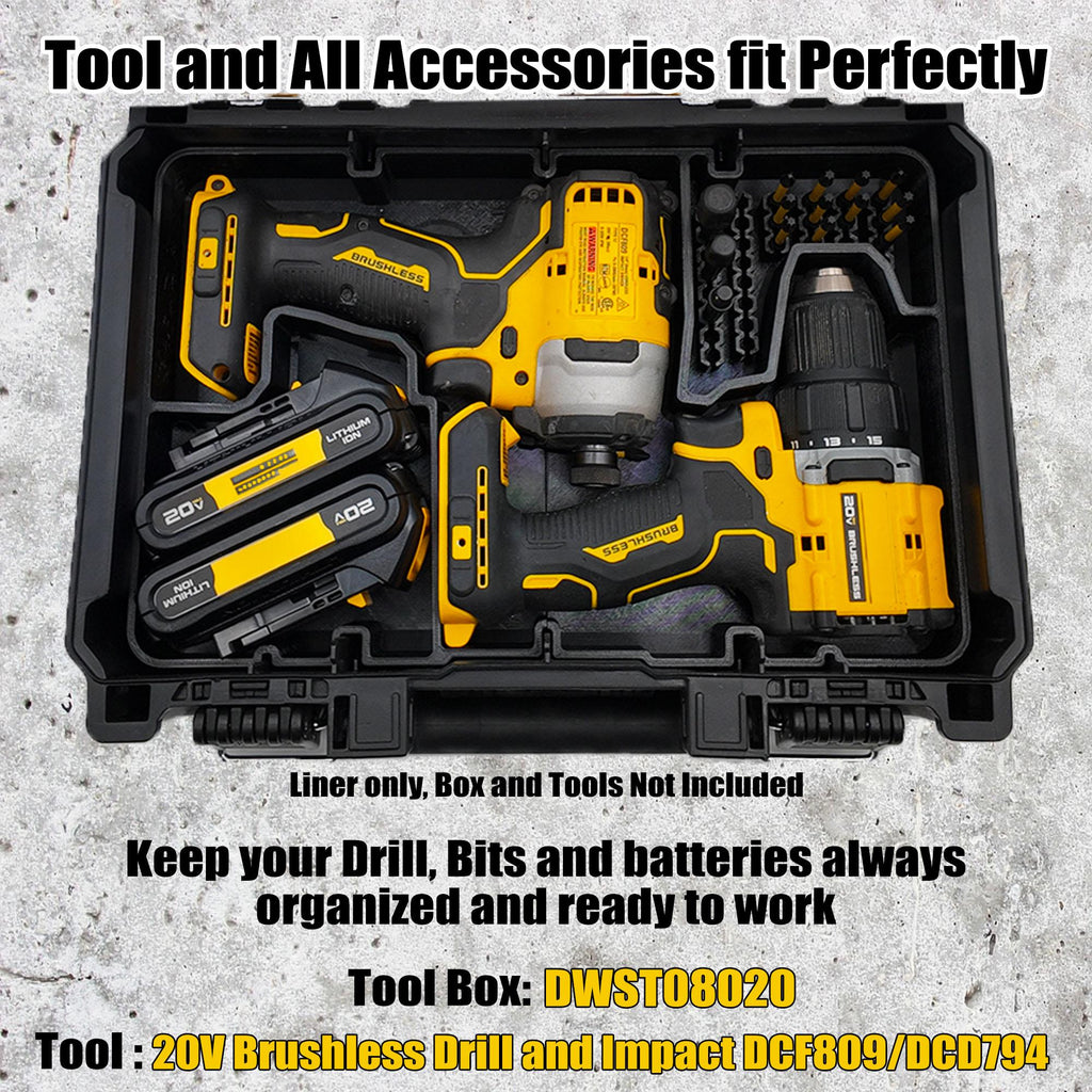 Dewalt 20V Brushless Drill Set Organizer for Deep Compact Organizer