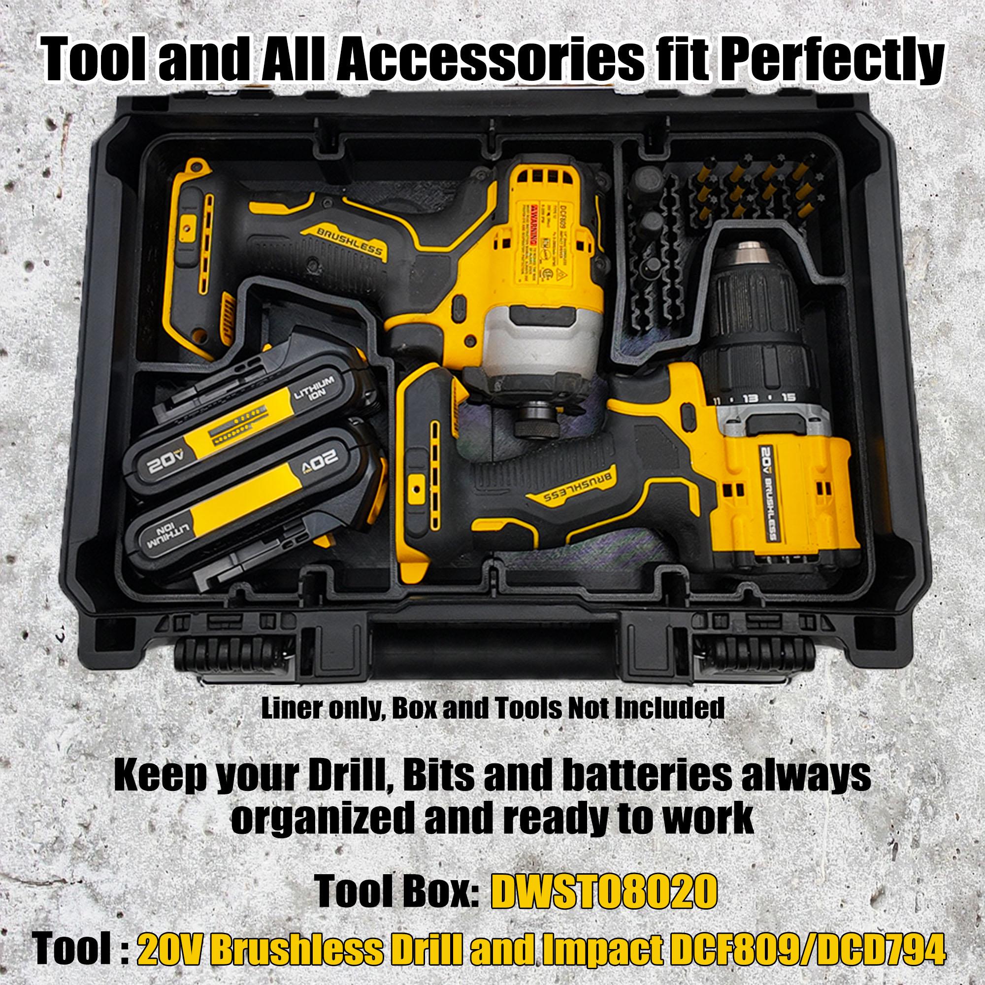 Dewalt 20V Brushless Drill Set Organizer for Deep Compact Organizer