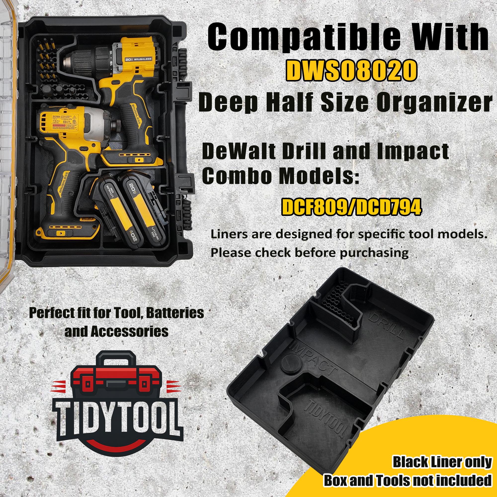 Dewalt 20V Brushless Drill Set Organizer for Deep Compact Organizer