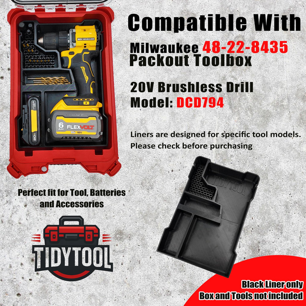 20V Brushless Impact (DCF809) Organizer for Milwaukee Compact Packout