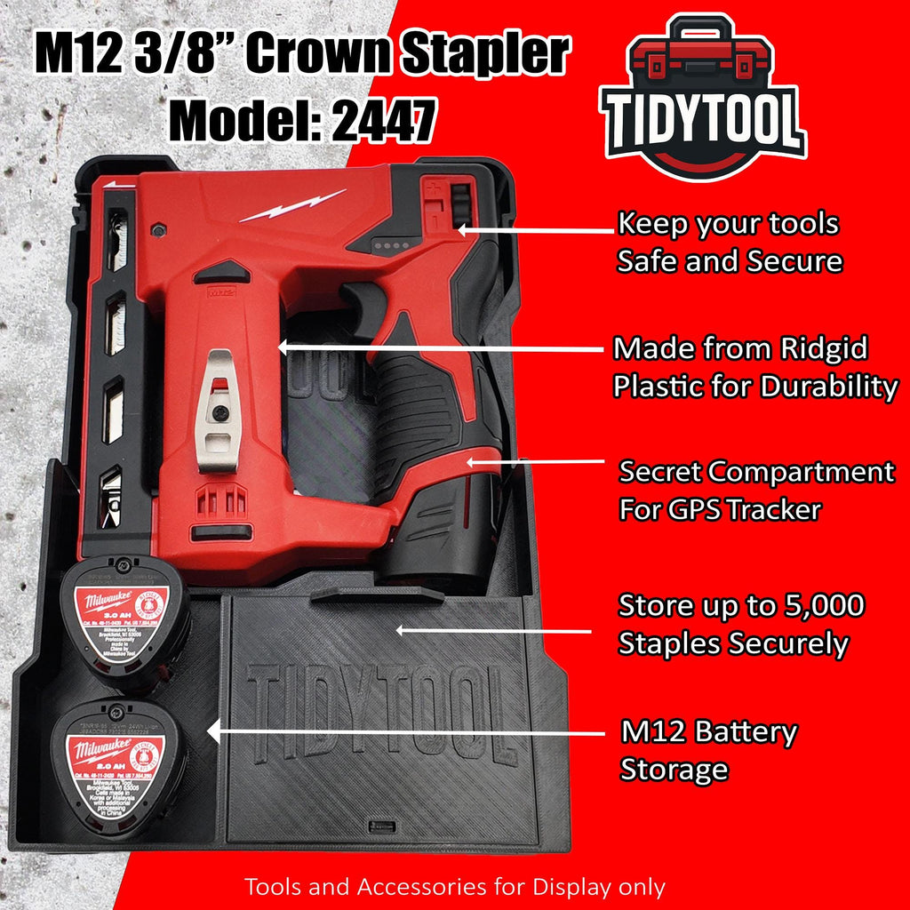 M12 Crown Stapler Organizer for Milwaukee Compact Packout (Version 2)