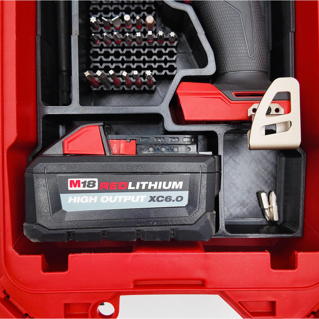 M18 Fuel 1/4" Hex Impact Driver Organizer for Milwaukee Compact Packout