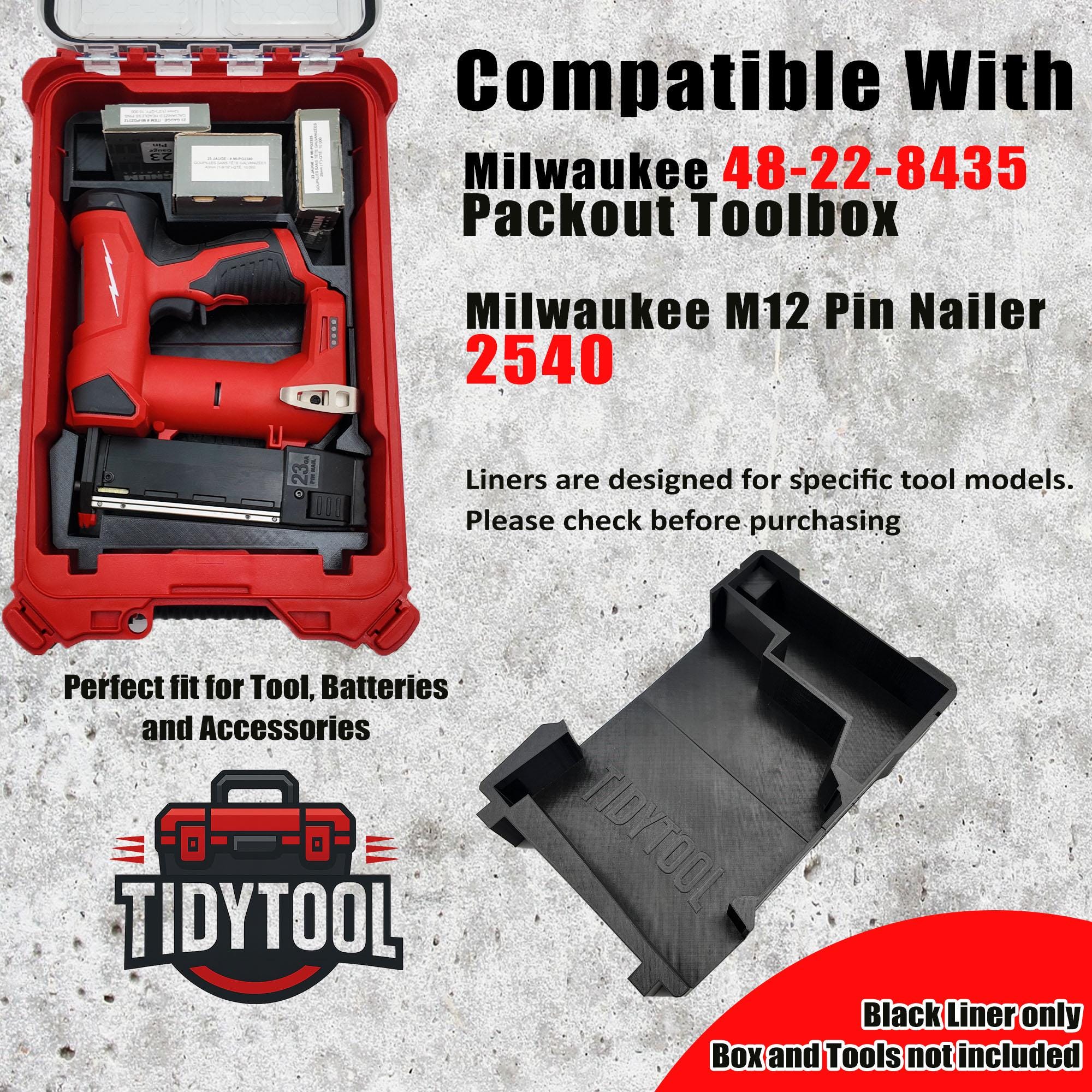 M12 Pin Nailer Organizer for Milwaukee Compact Packout (Version 2)