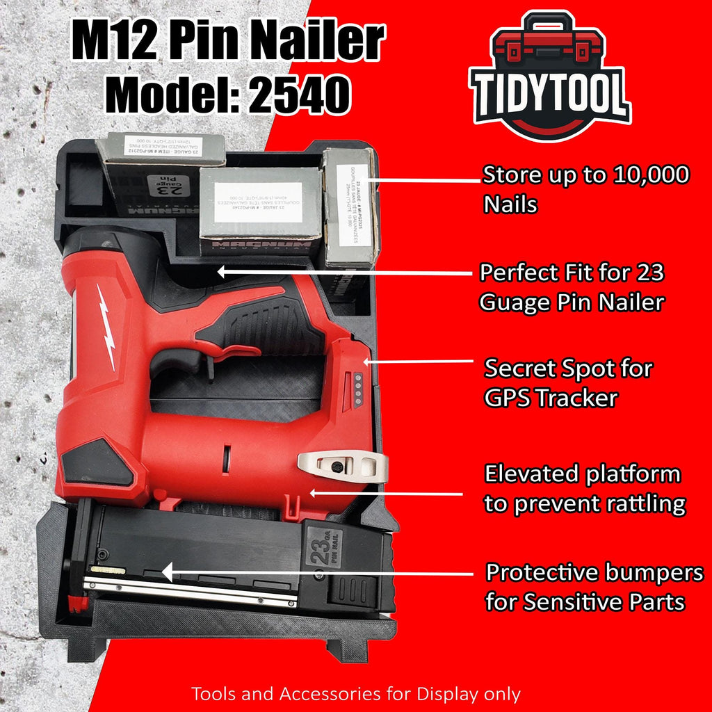 M12 Pin Nailer Organizer for Milwaukee Compact Packout (Version 2)