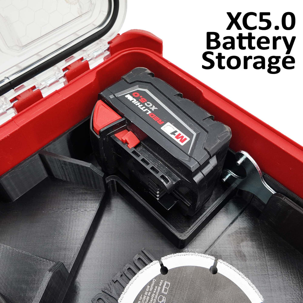 M18 Cut-Off Grinder Packout Organizer: Tool, Blade, Battery Liner - Version 3