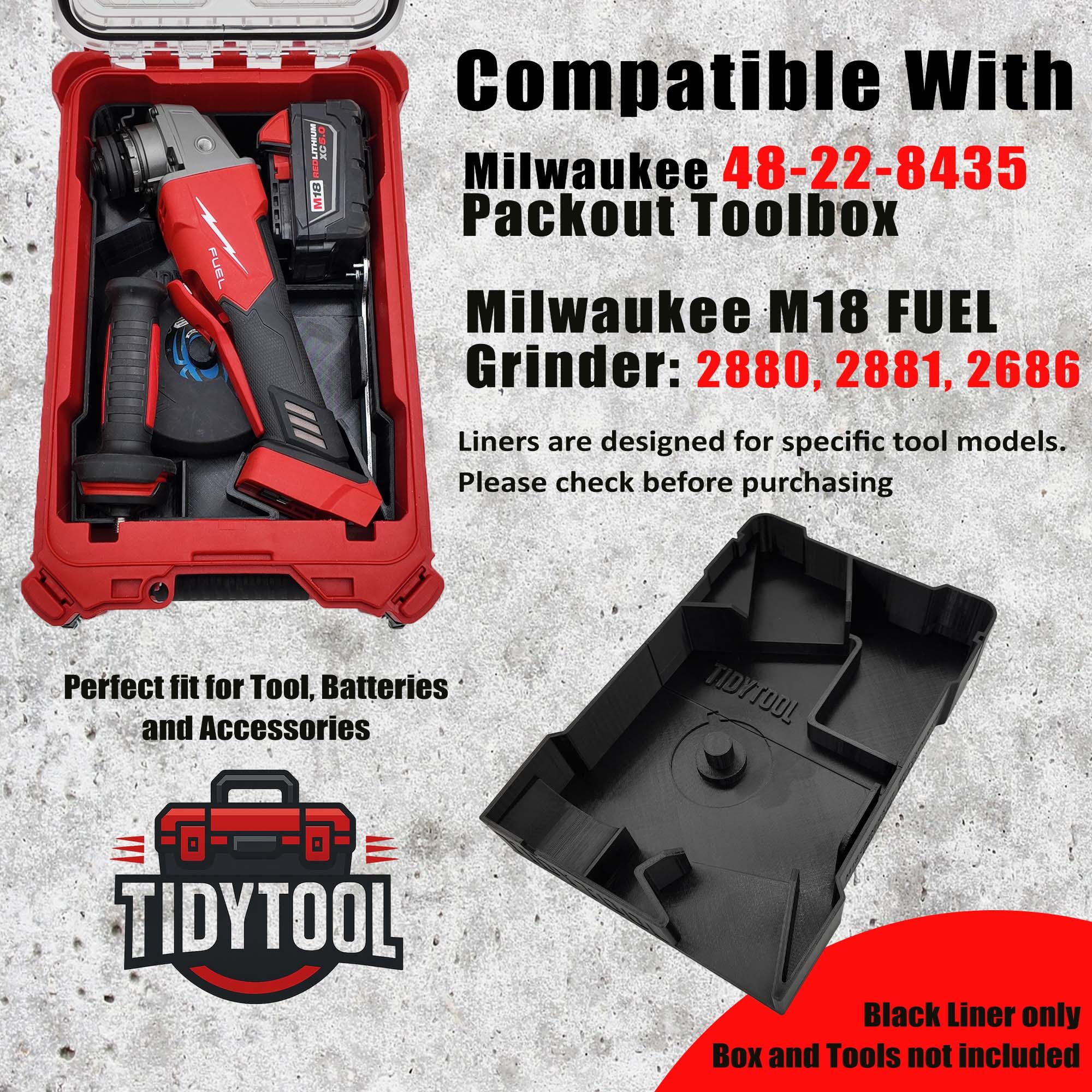 M18 Cut-Off Grinder Packout Organizer: Tool, Blade, Battery Liner - Version 3