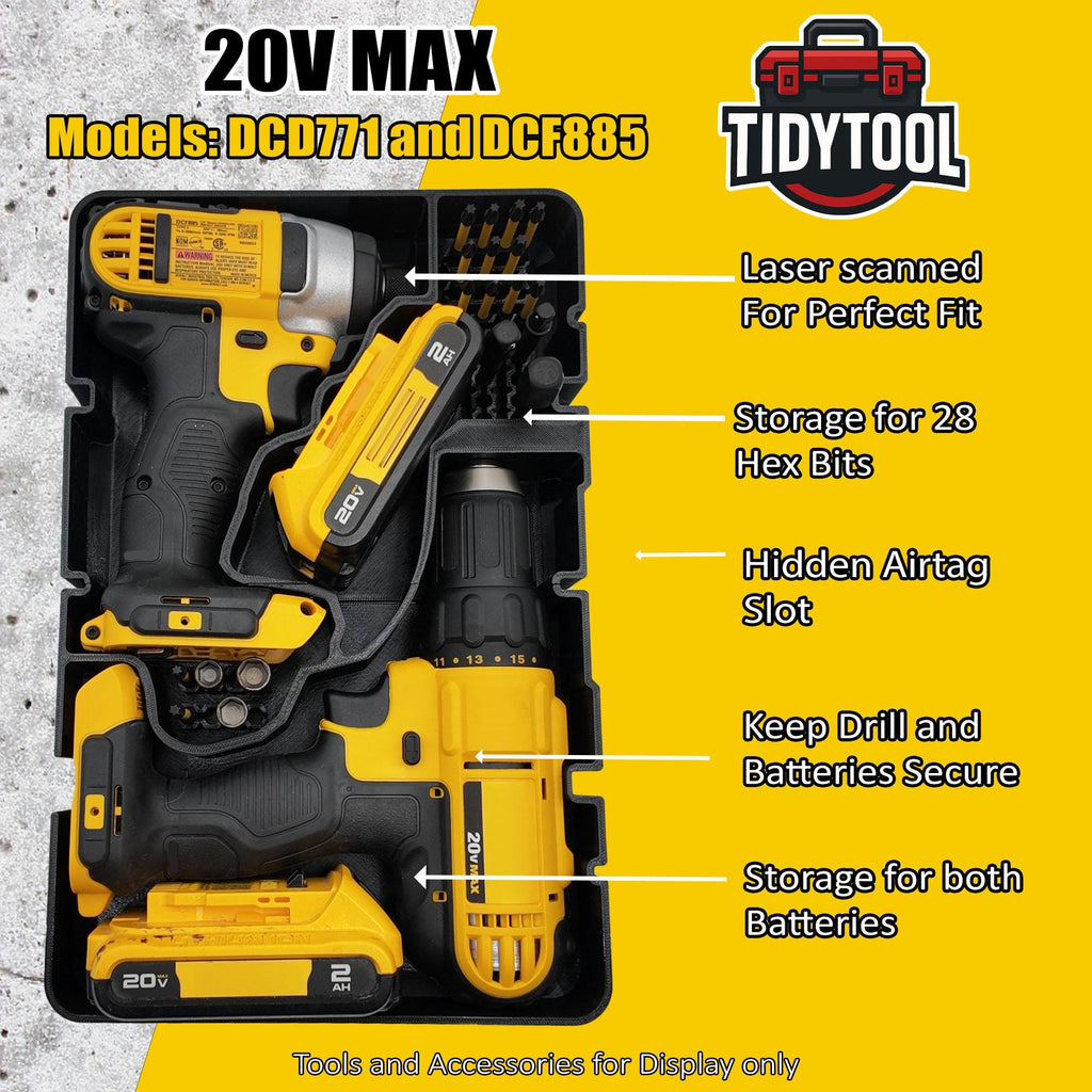 Dewalt 20V MAX Drill Impact Driver Organizer Insert for Deep Compact Organizer