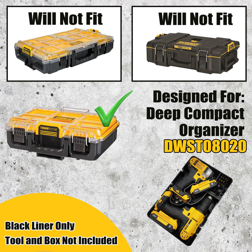 Dewalt 20V MAX Drill Impact Driver Organizer Insert for Deep Compact Organizer
