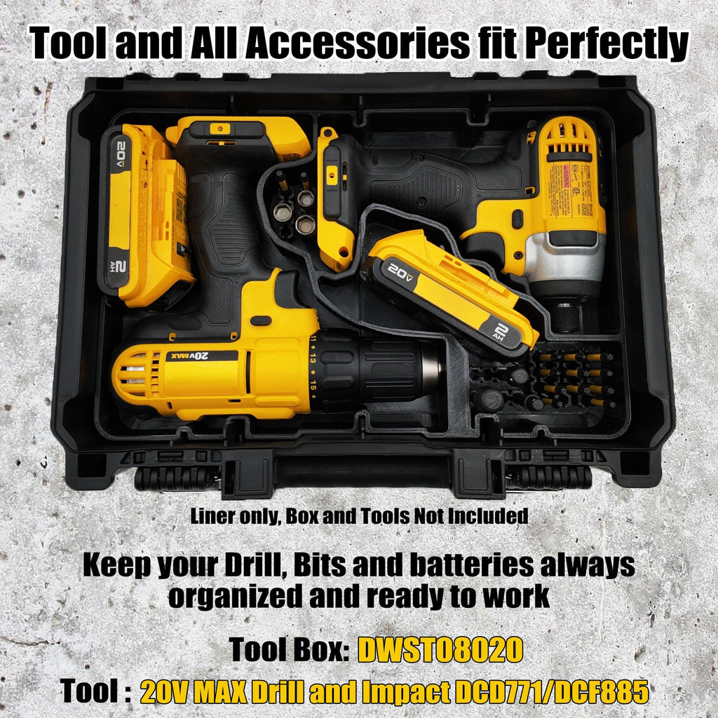 Dewalt 20V MAX Drill Impact Driver Organizer Insert for Deep Compact Organizer