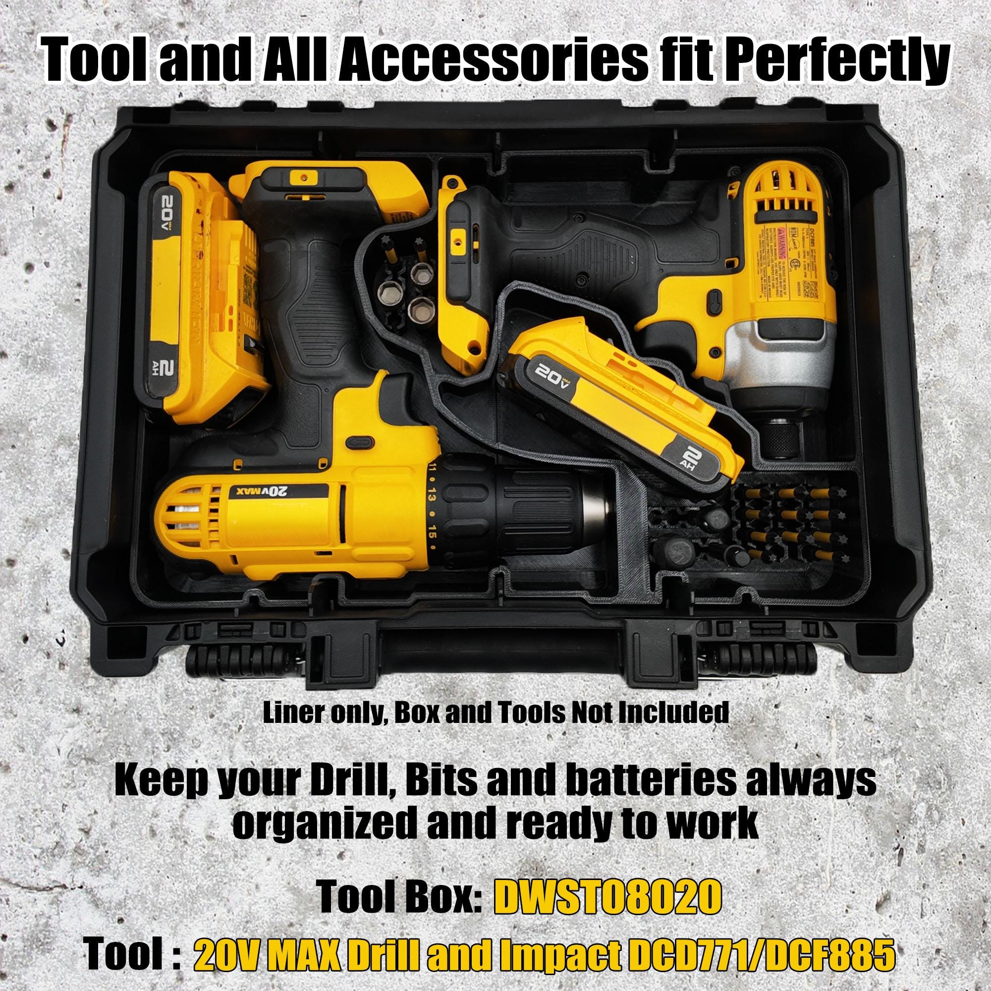 Dewalt 20V MAX Drill Impact Driver Organizer Insert for Deep Compact Organizer