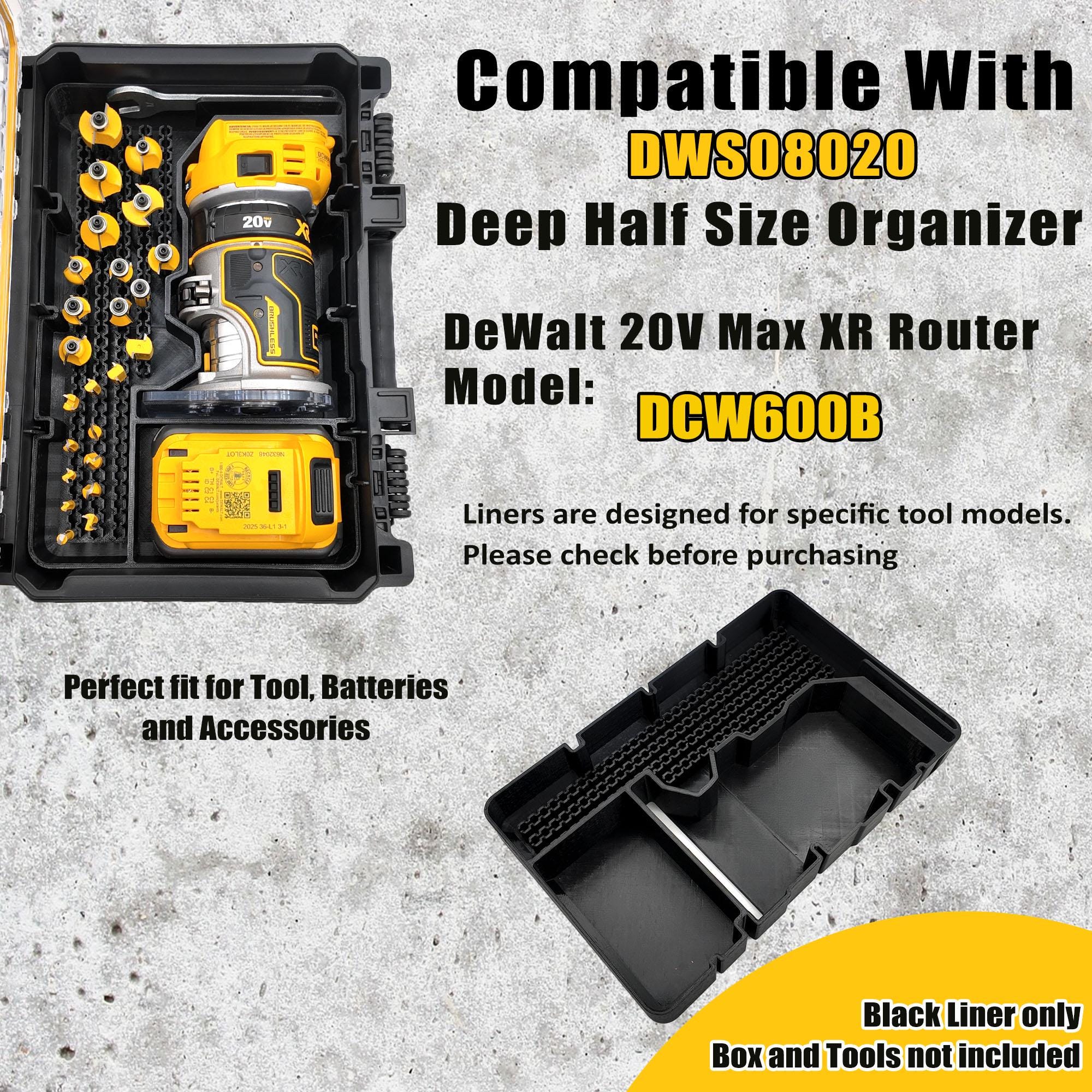 DeWalt DCW600B Router Insert for DWST08020 Organizer with Battery and Bit Storage