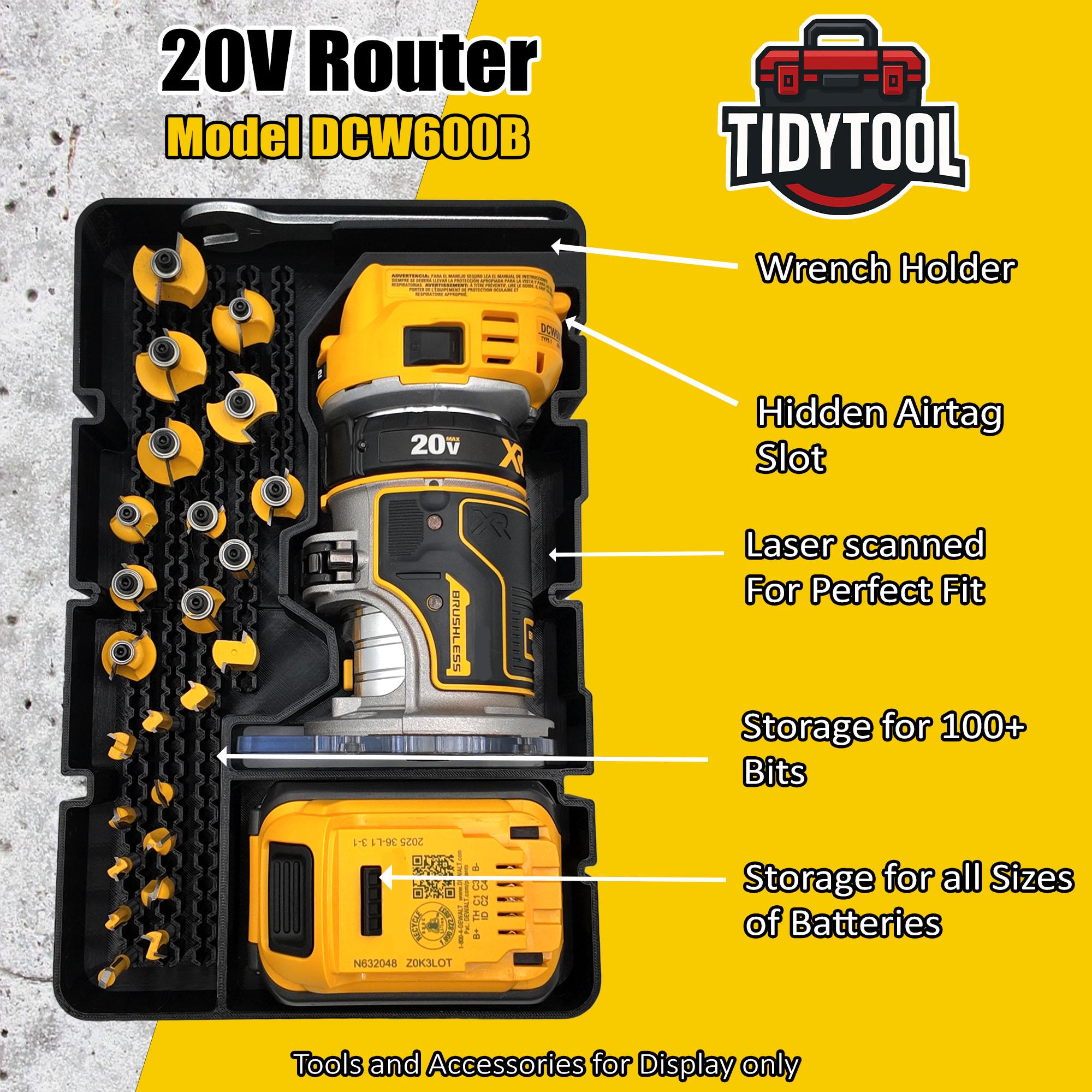 DeWalt DCW600B Router Insert for DWST08020 Organizer with Battery and Bit Storage