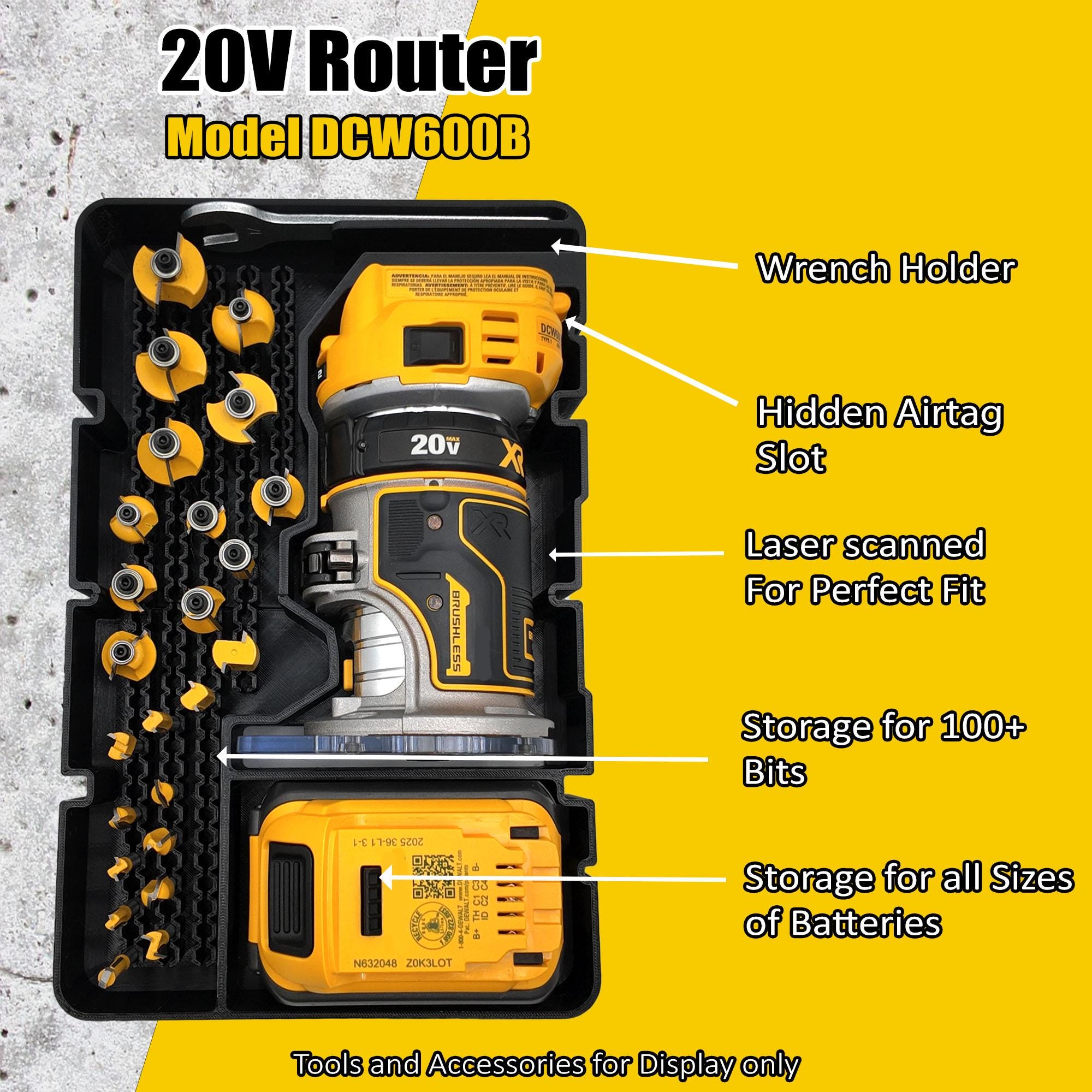 DeWalt DCW600B Router Insert for DWST08020 Organizer with Battery and Bit Storage