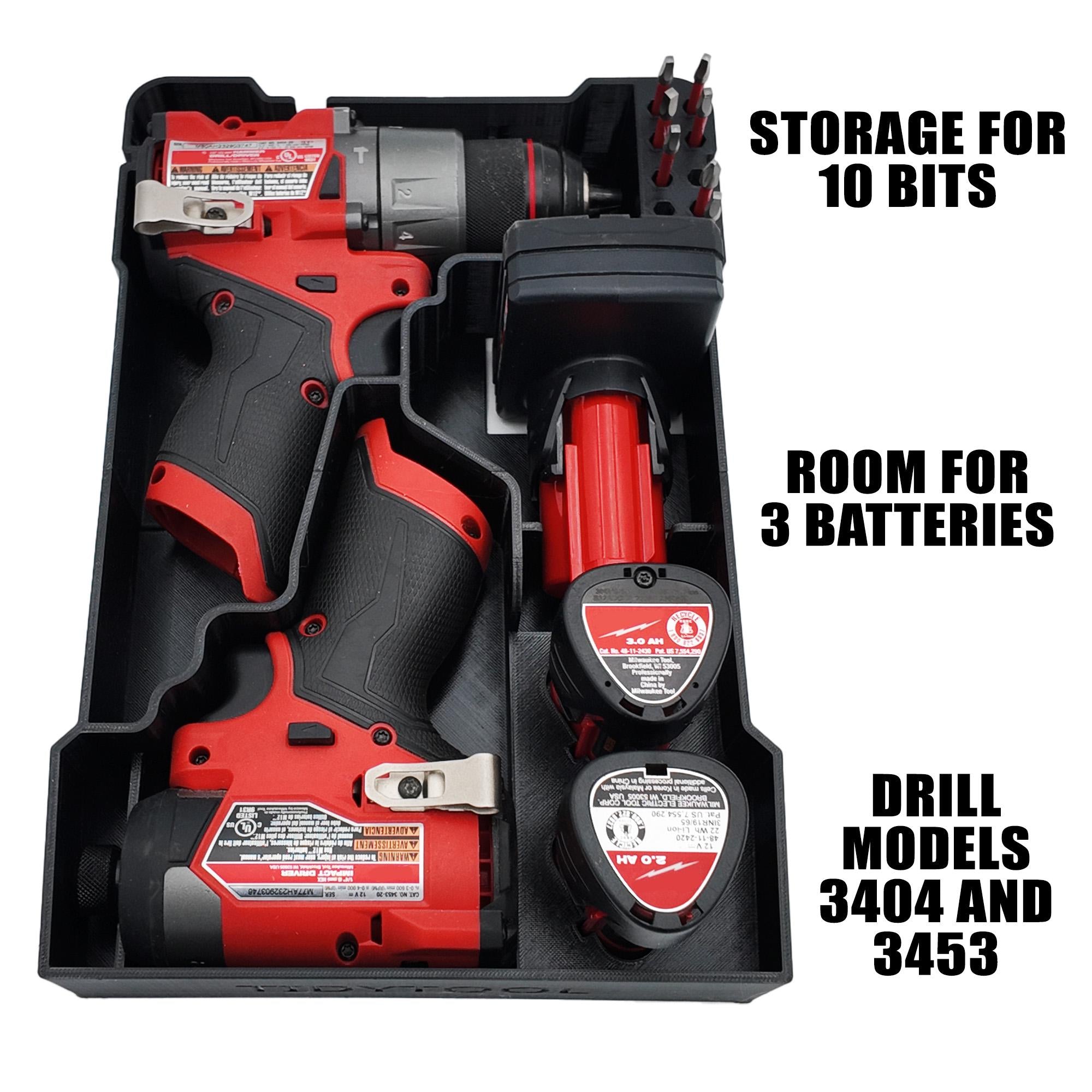 M18 Drill Driver Organizer for Milwaukee Compact Packout (Version 2)