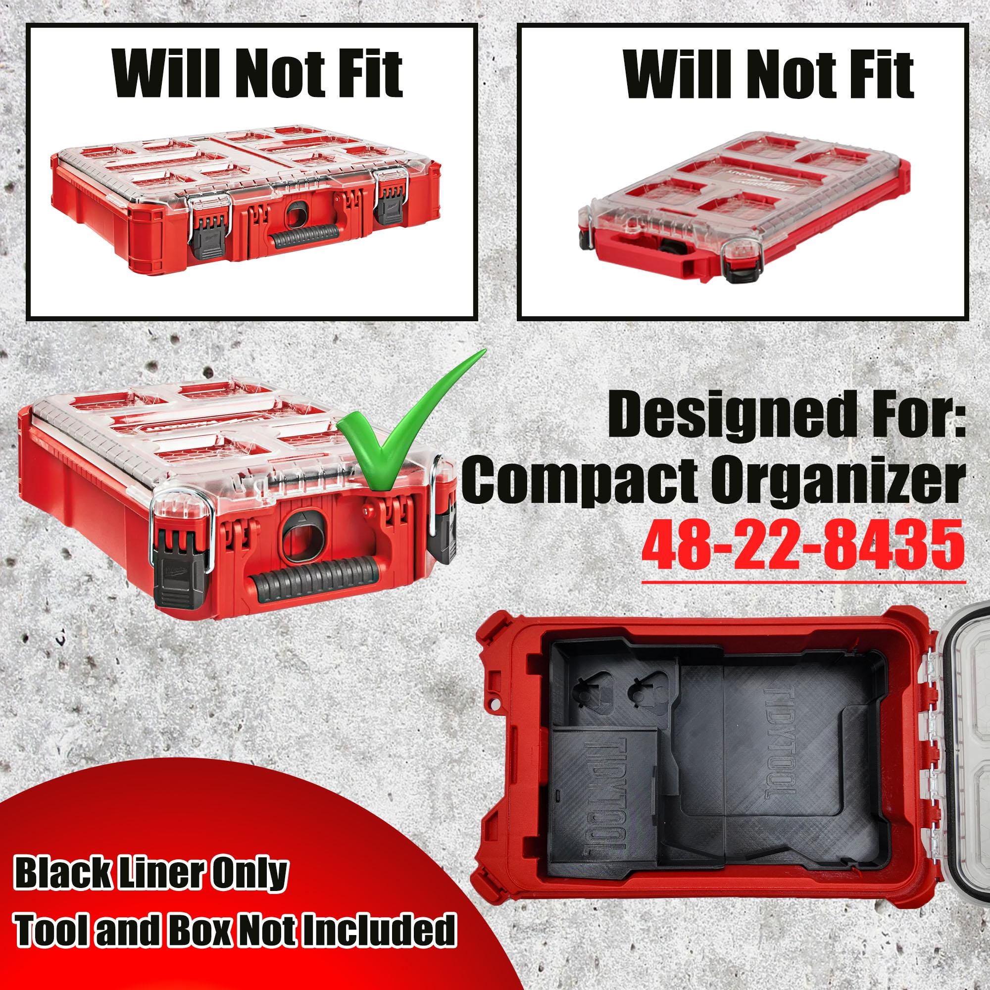 M12 Crown Stapler Organizer for Milwaukee Compact Packout (Version 2)