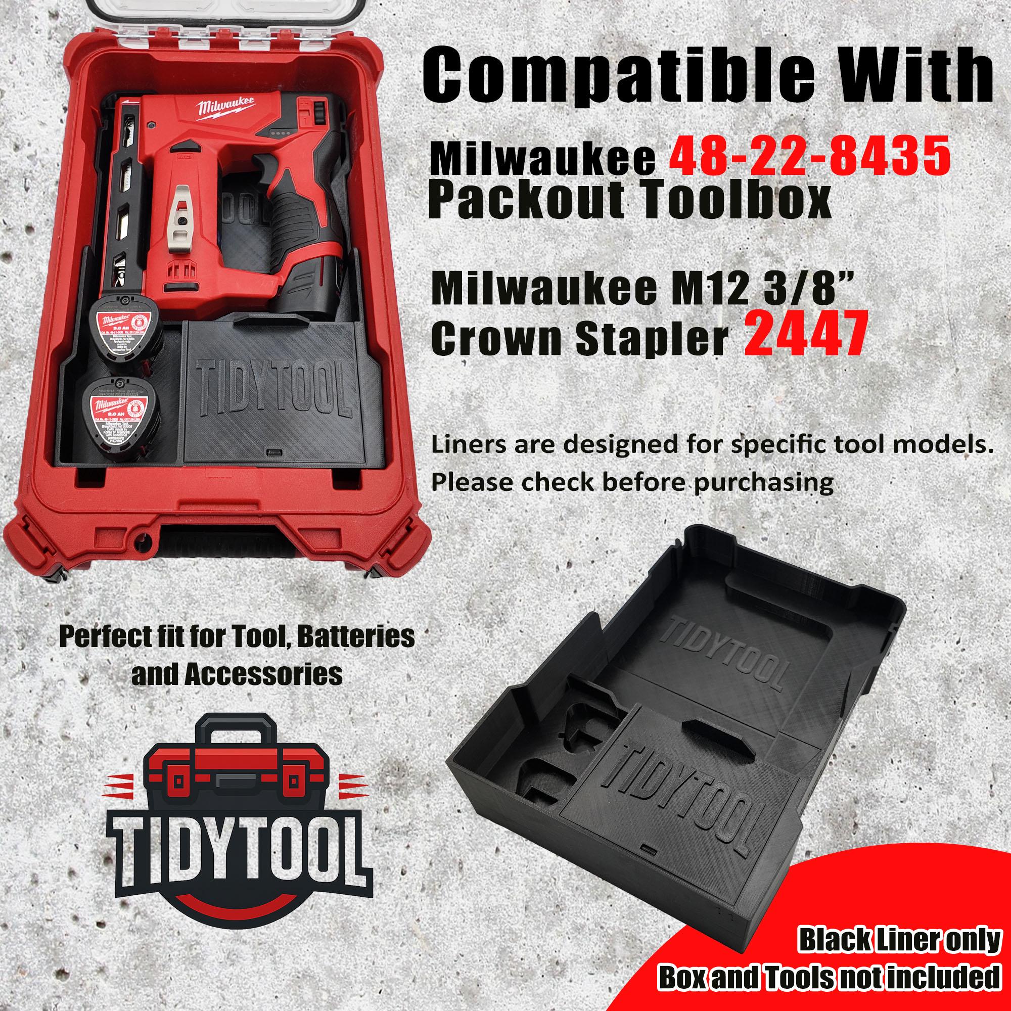 M12 Crown Stapler Organizer for Milwaukee Compact Packout (Version 2)