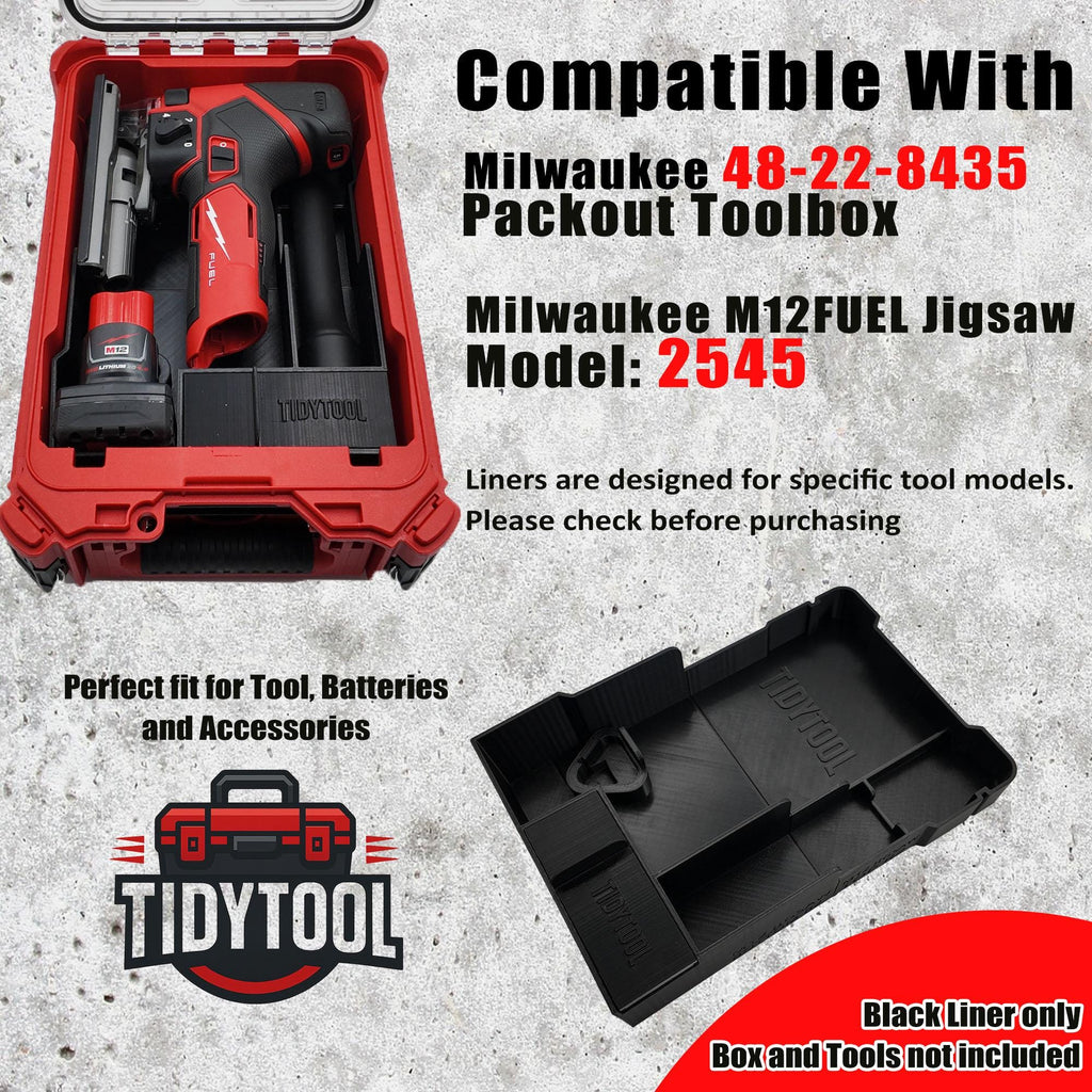 M12 Fuel Jigsaw Organizer for Milwaukee Compact Packout (Version 2)