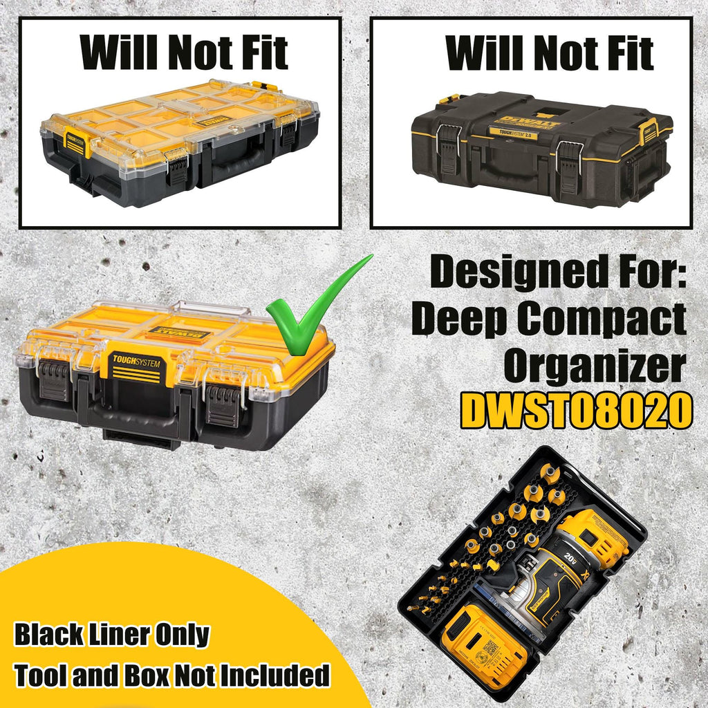 DeWalt DCW600B Router Insert for DWST08020 Organizer with Battery and Bit Storage